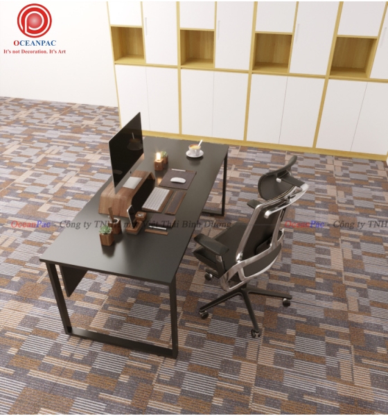 Bàn Nhân Viên REC Concept Có Tấm Chắn Chân Sắt Hộp Sơn Tĩnh Điện.