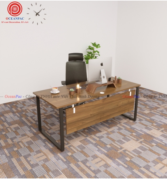 Bàn Nhân Viên REC Concept Có Tấm Chắn Chân Sắt Hộp Sơn Tĩnh Điện.