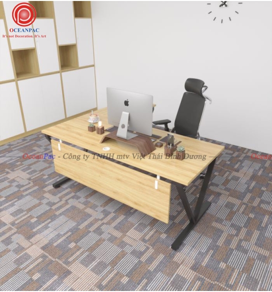 Bàn Quản Lý V Concept Chân Chữ V Sắt Hộp Sơn Tĩnh Điện.