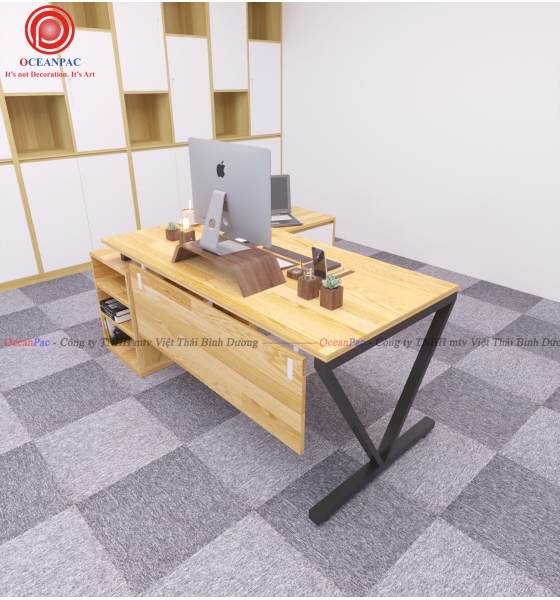 Bàn Giám Đốc V Concept Chân Sắt Hộp Sơn Tĩnh Điện.