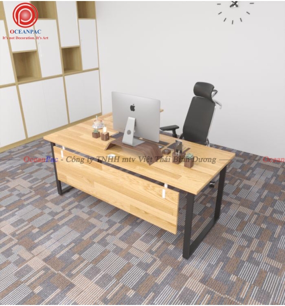 Bàn Quản Lý Rectangle Concept Chân Vuông Sắt Hộp Sơn Tĩnh Điện.