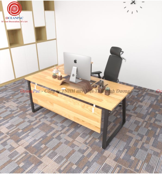 Bàn Quản Lý Trapezoid 2 Concept Chân Sắt Hộp Sơn Tĩnh Điện.