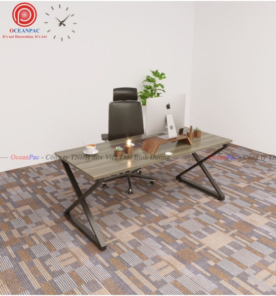 Bàn Nhân Viên X Concept Chân Sắt Hộp Sơn Tĩnh Điện.