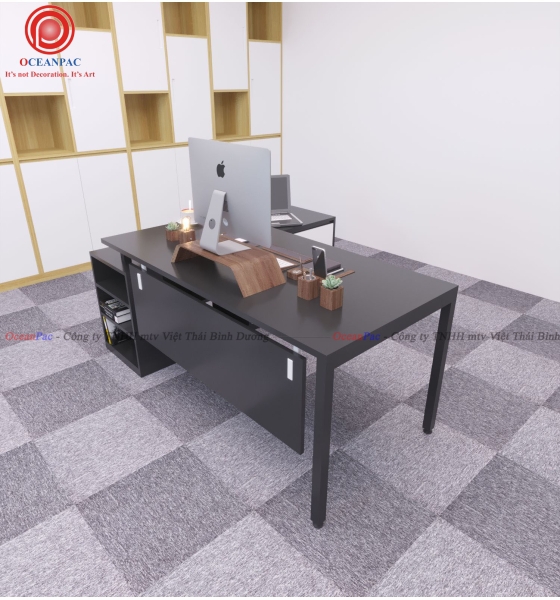 Bàn Giám Đốc U Concept Chân Sắt Hộp Sơn Tĩnh Điện.