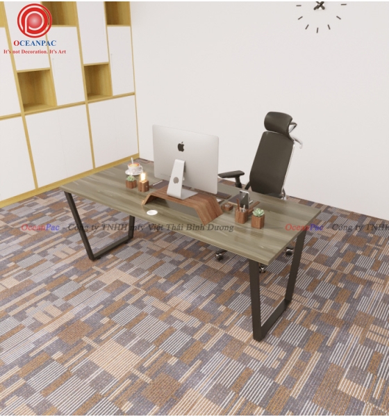 Bàn Nhân Viên Trapezoid 1 Concept Chân Sắt Hộp Sơn Tĩnh Điện.
