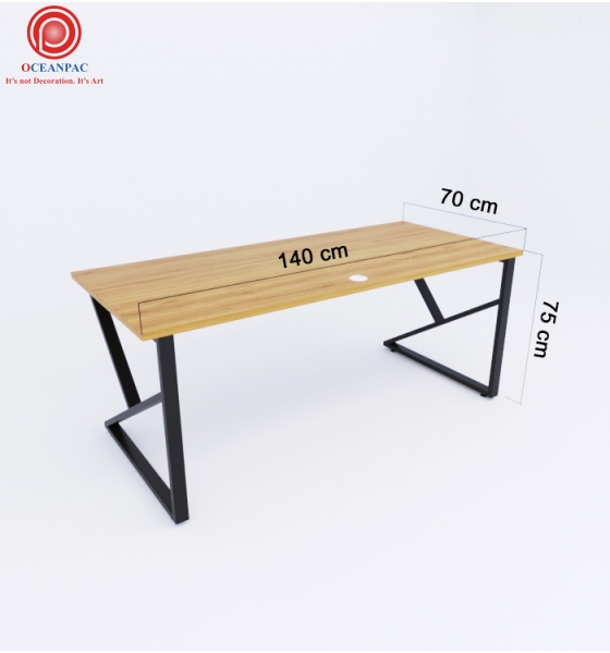 Bàn Nhân Viên Trapezoid 1 Concept Chân Sắt Hộp Sơn Tĩnh Điện.