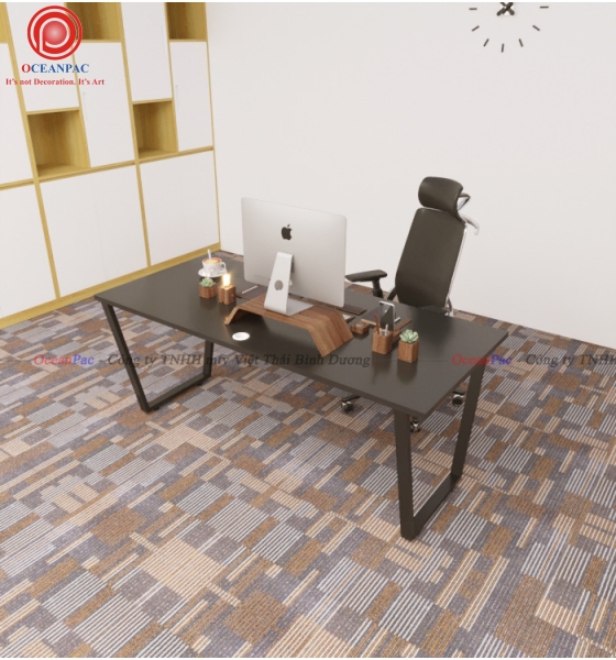 Bàn Nhân Viên Trapezoid 1 Concept Chân Sắt Hộp Sơn Tĩnh Điện.