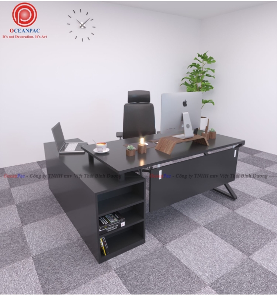 Bàn Giám Đốc X Concept Chân Sắt Hộp Sơn Tĩnh Điện.