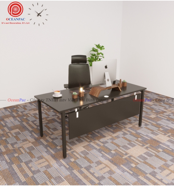 Bàn Nhân Viên U Concept Có Tấm Chắn Chân Sắt Hộp Sơn Tĩnh Điện.