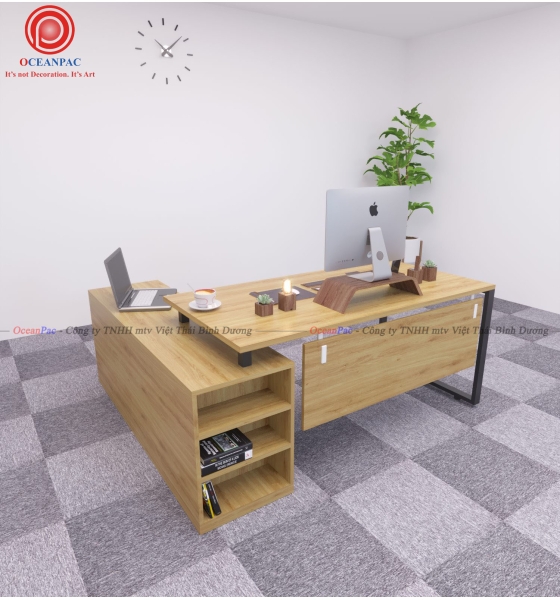 Bàn Giám Đốc Rec concept Chân Sắt Hộp Sơn Tĩnh Điện.