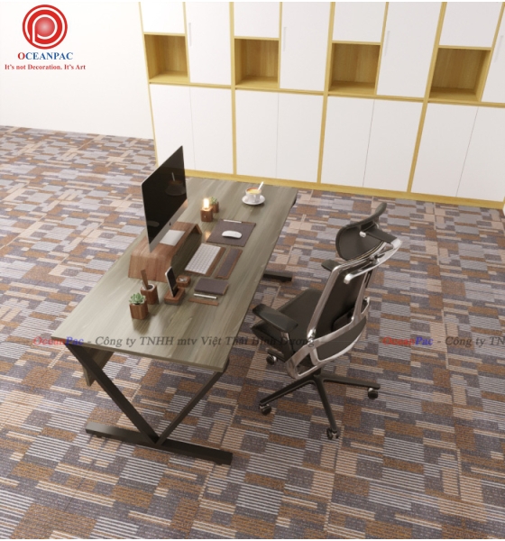 Bàn Nhân Viên V Concept Có Tấm Chắn Chân Sắt Hộp Sơn Tĩnh Điện.