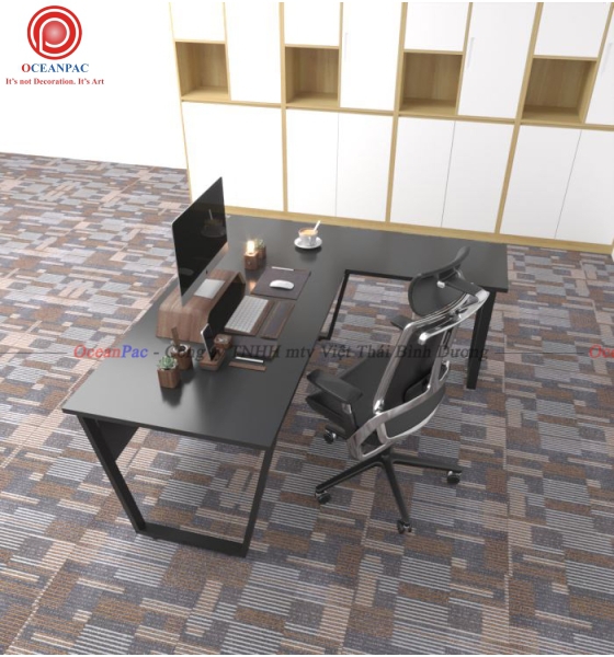 Bàn Quản Lý Trapezoid Concept Chân Sắt Hộp Sơn Tĩnh Điện.