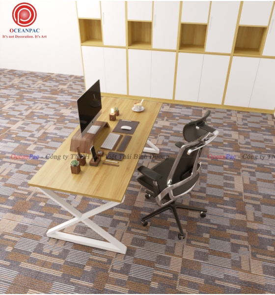 Bàn Nhân Viên X Concept Chân Sắt Hộp Sơn Tĩnh Điện.