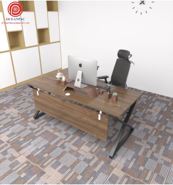 Bàn Quản Lý X Concept Chân Chữ X Sắt Hộp Sơn Tĩnh Điện