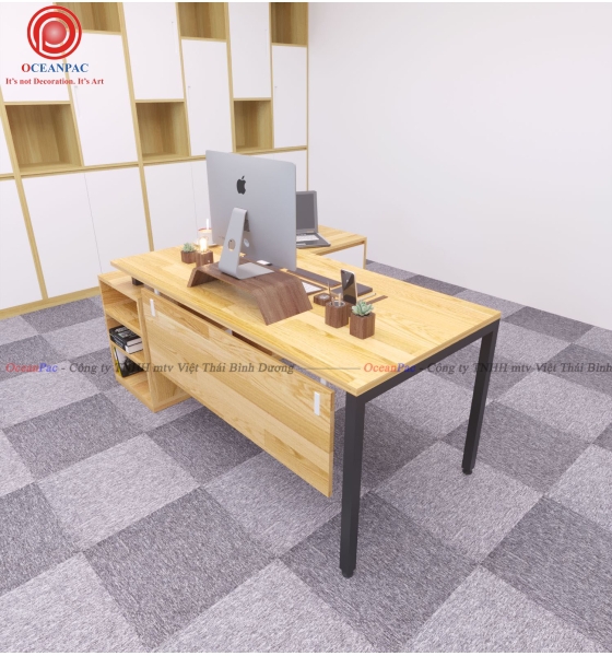 Bàn Giám Đốc U Concept Chân Sắt Hộp Sơn Tĩnh Điện.