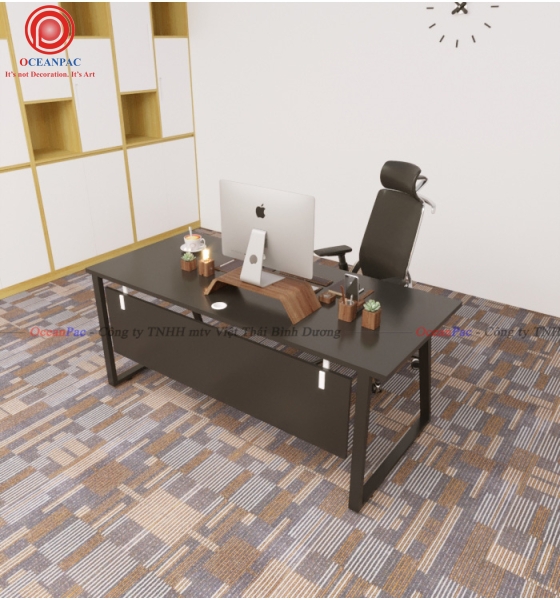 Bàn Nhân Viên Trap 2 Concept Có Tấm Chắn Chân Sắt Hộp Sơn Tĩnh Điện.