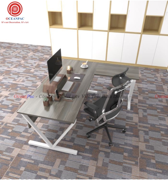 Bàn Quản Lý V Concept Chân Chữ V Sắt Hộp Sơn Tĩnh Điện.