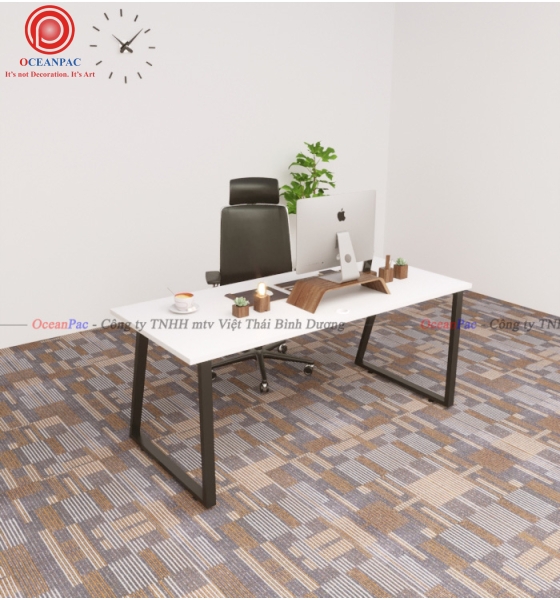 Bàn Nhân Viên Trapezoid 2 Concept Chân Sắt Hộp Sơn Tĩnh Điện.