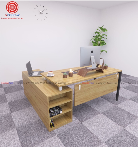 Bàn Giám Đốc U Concept Chân Sắt Hộp Sơn Tĩnh Điện.