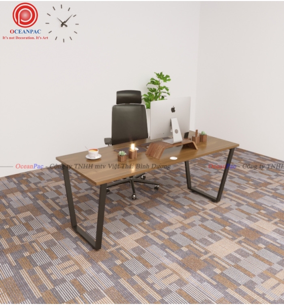 Bàn Nhân Viên Trapezoid 1 Concept Chân Sắt Hộp Sơn Tĩnh Điện.