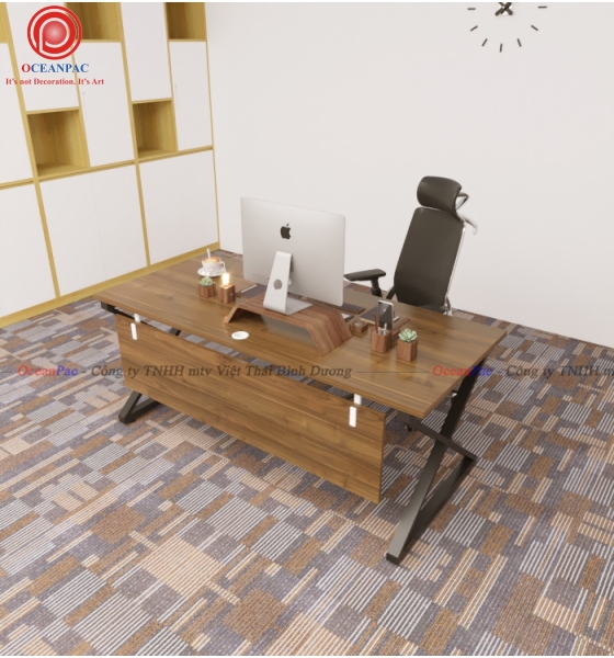 Bàn Nhân Viên X Concept Có Tấm Chắn Chân Sắt Hộp Sơn Tĩnh Điện.