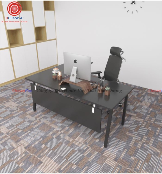 Bàn Quản Lý Aton Concept Chân Chéo Sắt Hộp Sơn Tĩnh Điện.