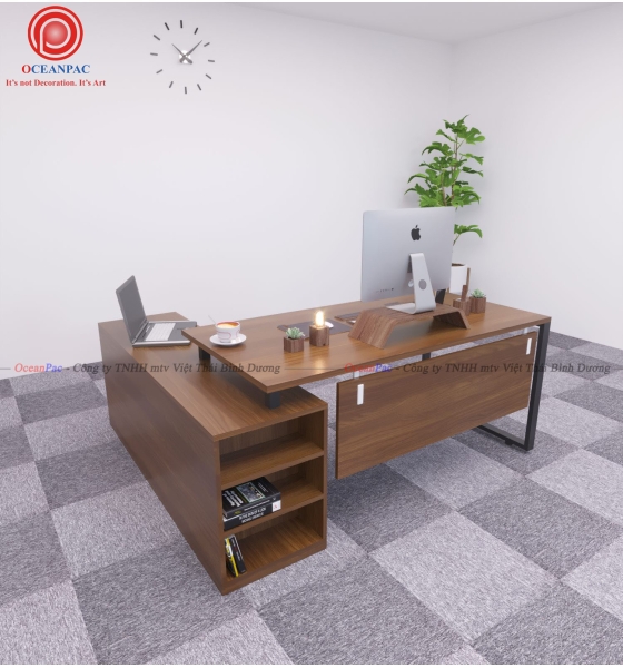 Bàn Giám Đốc Rec concept Chân Sắt Hộp Sơn Tĩnh Điện.