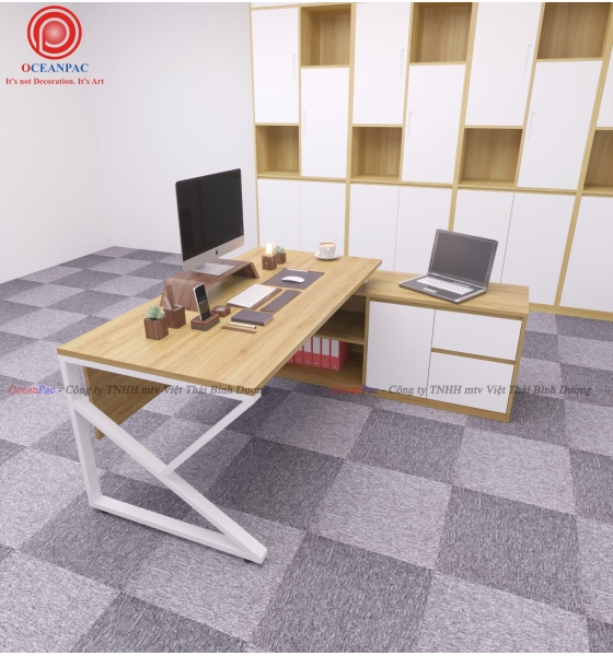 Bàn Giám Đốc K Concept Chân Sắt Hộp Sơn Tĩnh Điện.